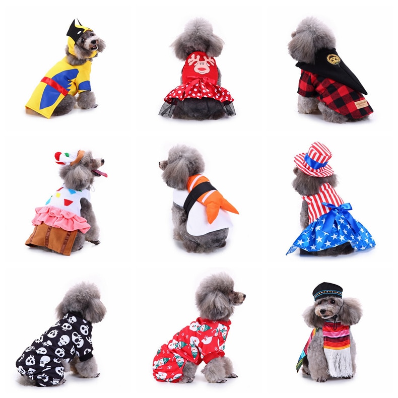 Dog Clothes For Small Dogs Winter Christmas Halloween