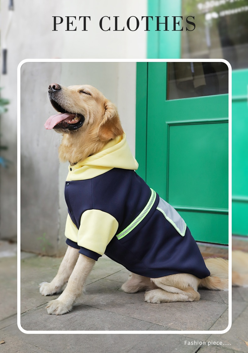 HOOPET Thick Hoodie Jacket For Medium Large Dogs Winter Warm Clothes