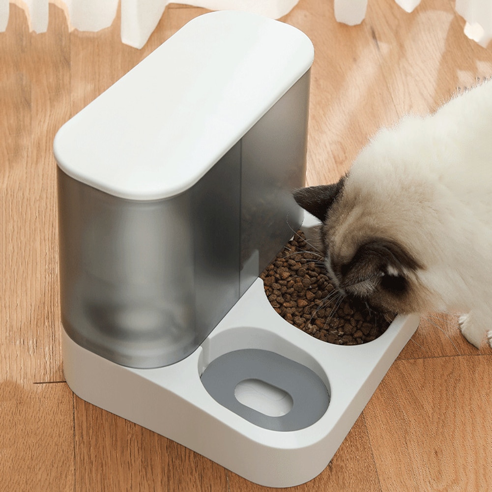Large Capacity Dog Food Double Bowl Pet Automatic Feeder And Water Dispenser