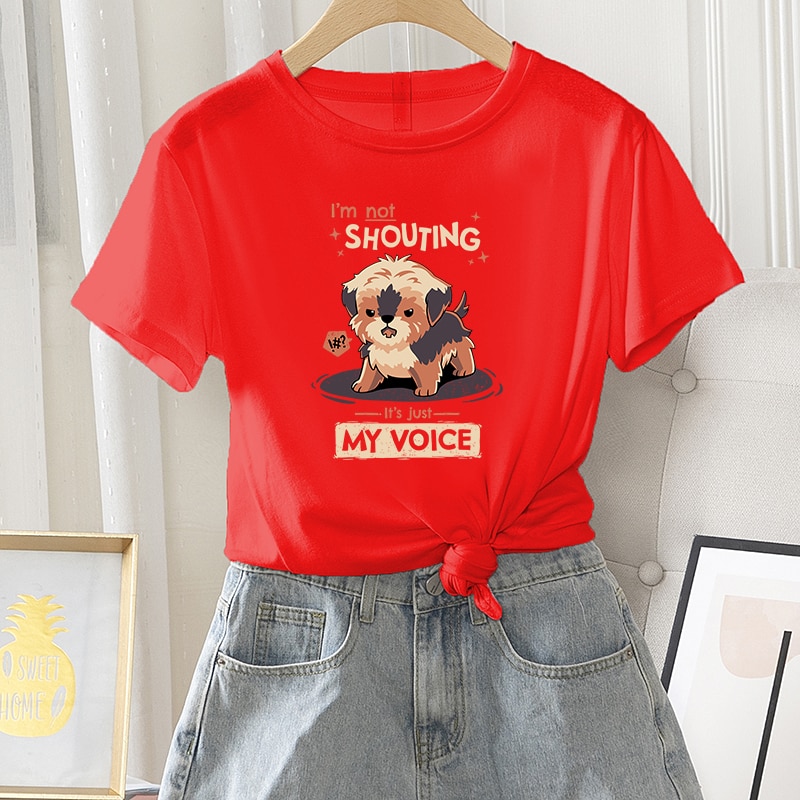 Women Daily T-shirt Casual Graphic Short Sleeve Round Neck Tee Tops