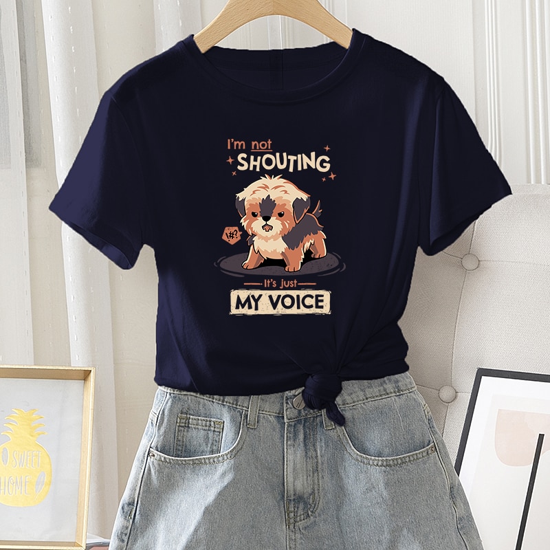 Women Daily T-shirt Casual Graphic Short Sleeve Round Neck Tee Tops
